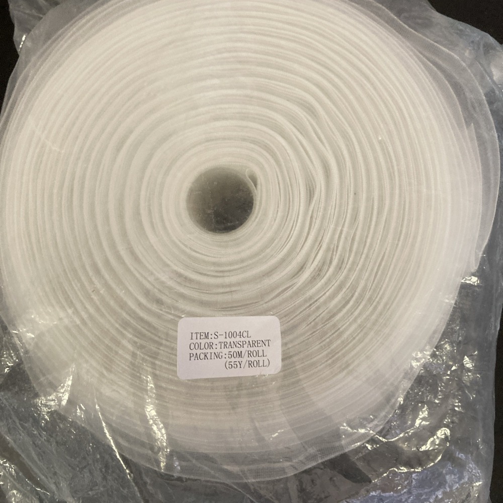 Broken Pencil Shirring Tape 4" Wide Transparent Drapery New S-1004CL 55 Yards